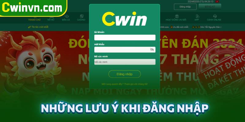 Một số chú ý khi người chơi đăng nhập Cwin Một số chú ý khi người chơi đăng nhập Cwin